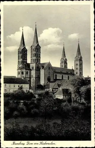 Ak Bamberg in Oberfranken, Dom von Südwesten