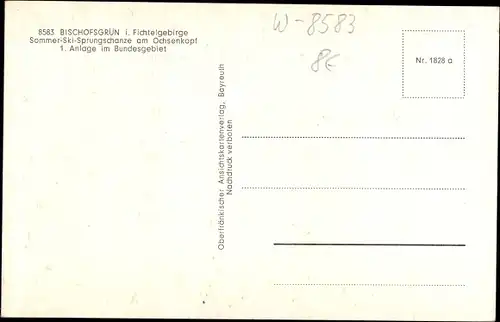 Ak Bischofsgrün im Fichtelgebirge, Sommerskisprung-Schanze, Ochsenkopf