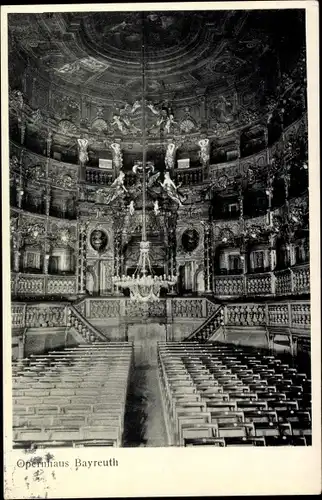 Ak Bayreuth Oberfranken, Opernhaus, Innenansicht, Leuchter
