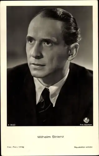 Ak Schauspieler Wilhelm Strienz, Portrait, Film Foto Verlag A 3637/1