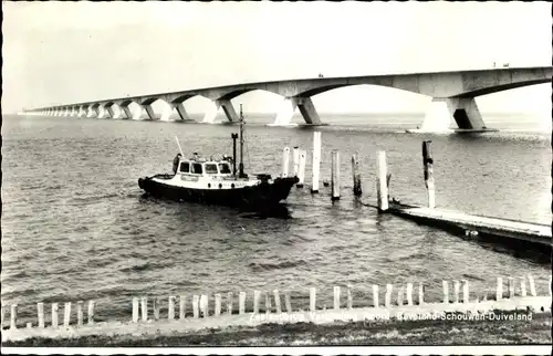 Ak Schouwen Duiveland Zeeland Niederlande, Zeelandbrug Verbinding Noord Beveland-Duiveland