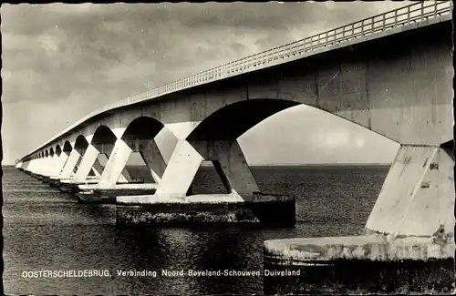 Ak Schouwen Duiveland Zeeland Niederlande, Zeelandbrug Verbinding Noord Beveland-Duiveland