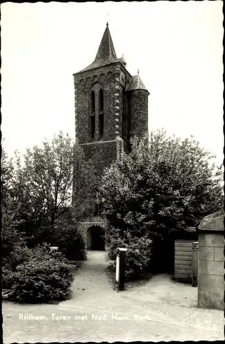 Ak Ritthem Walcheren Zeeland, Toren met Ned. Herv. Kerk