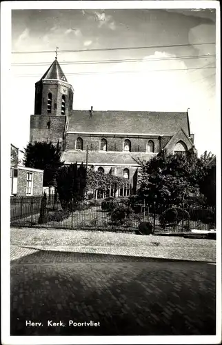 Ak Poortvliet Zeeland, Herv. Kerk