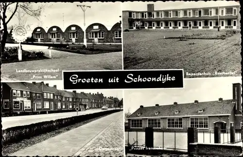 Ak Schoondijke Sluis Zeeland Niederlande, Landbouwpraktikschool Prins Willem, Dorpsstraat