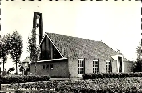 Ak Anna Jacobapolder Zeeland Niederlande, Geref. Kerk