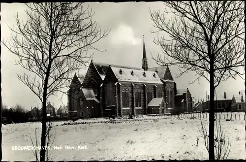 Ak Brouwershaven Zeeland, Ned. Herv. Kerk