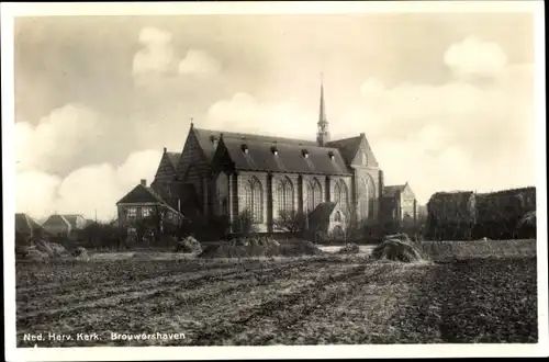 Ak Brouwershaven Zeeland, Ned. Herv. Kerk