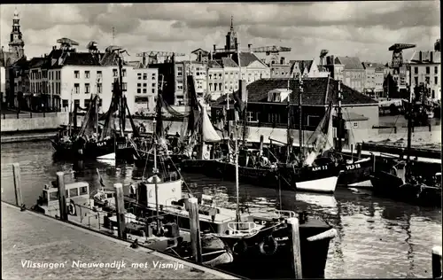 Ak Vlissingen Zeeland Niederlande, Nieuwendijk met Vismijn