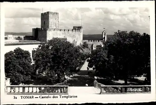 Ak Tomar Portugal, Castelo dos Templarios, Blick auf ein Schloss