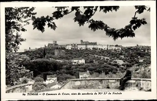 Ak Tomar Portugal, O Convento de Cristo, visto de escadaria de N. S. da Piedade