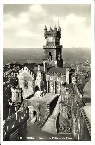 Ak Sintra Cintra Portugal, Trecho do Palacio da Pena