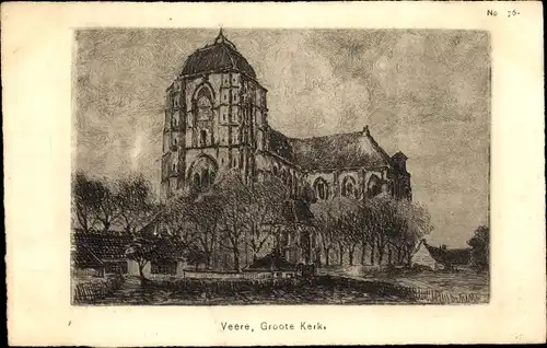 Künstler Ak Matthes, P., Veere Zeeland Niederlande, Groote Kerk