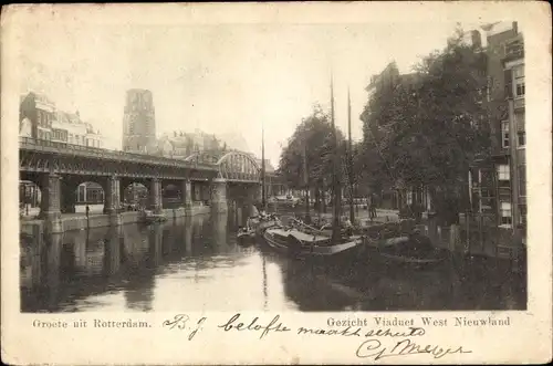 Ak Rotterdam Südholland Niederlande, Gezicht Viaduct West Nieuwland