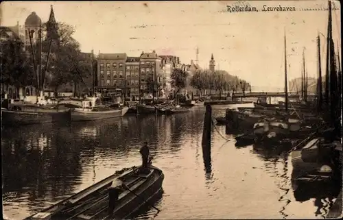 Ak Rotterdam Südholland Niederlande, Leuvehaven