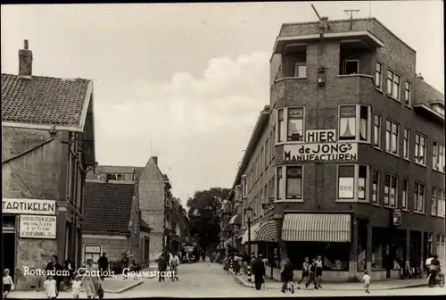 Ak Charlois Rotterdam Südholland Niederlande, Gouwstraat, de Jong's Manufacturen