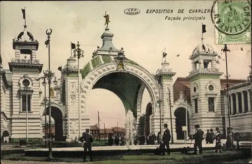 Ak Charleroi Wallonien Hennegau, Exposition 1911, Facade principale