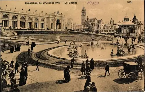 Ak Bruxelles Brüssel, Exposition 1910, Le Bassin