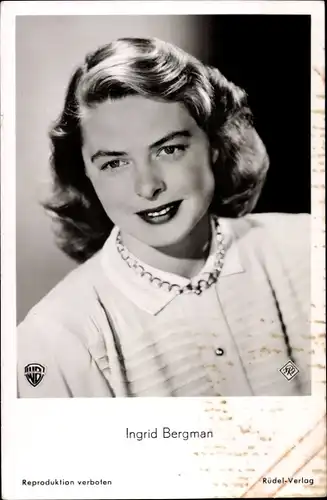 Ak Schauspielerin Ingrid Bergman, Portrait, WB, Rüdel Verlag