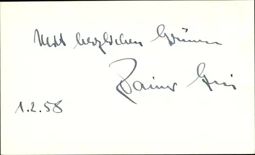 Ak Autogramm des Regisseurs Rainer Geis