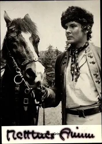 Ak Schauspieler Mathias Grimm, Portrait, Autogramm, Pferde