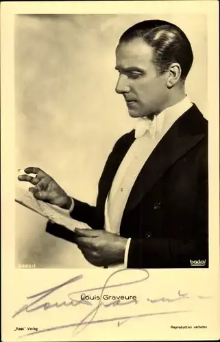 Ak Schauspieler Louis Graveure, Portrait, Zigarette, Ross Verlag 9085/1