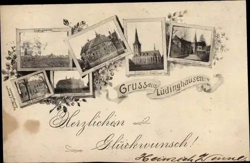 Ak Lüdinghausen im Münsterland Westfalen, Kirche, Landwirtschaftsschule, Amtsgericht