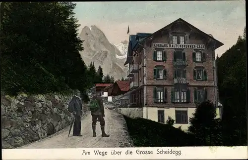 Ak Kanton Bern, Berner Oberland,Große Scheidegg, Kurhaus Kaltenbrunnen Säge