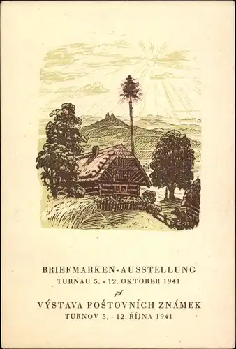 Künstler Ak Turnov Turnau Reg. Reichenberg, Briefmarkenausstellung 1941