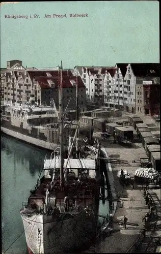 Ak Kaliningrad Königsberg Ostpreußen, Am Pregel, Bollwerk