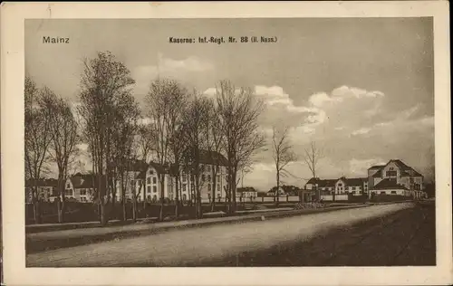 Ak Mainz am Rhein, Kaserne Inf. Regt. 88 II. Nass.