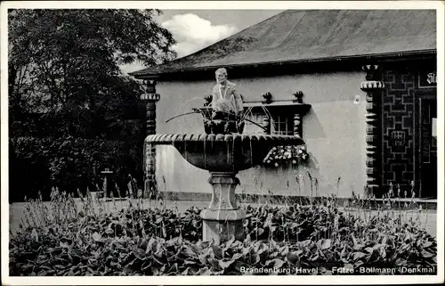 Ak Brandenburg an der Havel, Fritz Bollmann Denkmal