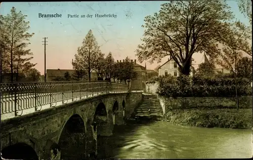 Ak Bramsche in Niedersachsen, Partie an der Hasebrücke