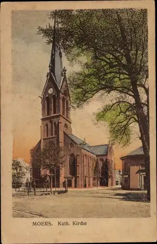 Ak Moers am Niederrhein, Kath. Kirche