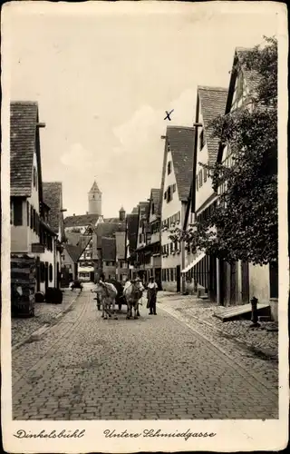 Ak Dinkelsbühl in Mittelfranken, Untere Schmiedgasse