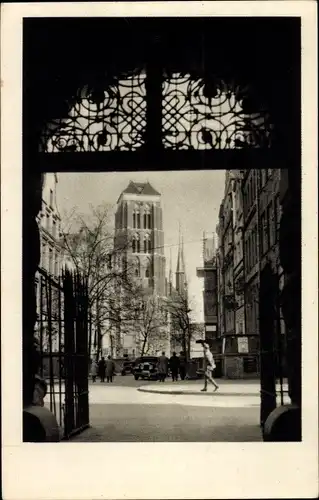 Ak Gdańsk Danzig, St. Marien, Blick zur Marienkirche