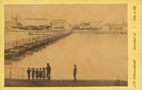 Foto Köln am Rhein, Schiffbrücke, Stadtansicht