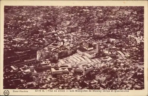 Ak Fès Fez Marokko, Les Mosquees de Moulay Idriss et Quaraouine, Fliegeraufnahme