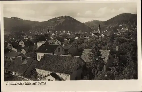 Ak Friedrichroda im Thüringer Wald, Blick über den Ort