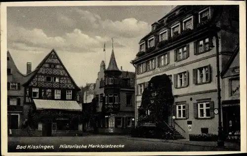 Ak Bad Kissingen Unterfranken Bayern, Historische Marktplatzecke