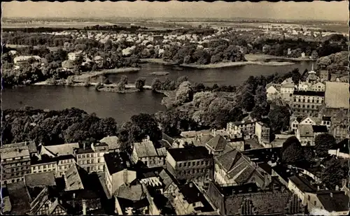 Ak Stralsund in Vorpommern, Ortsansicht vom Kirchturm St Marien, Knieperteich, Kniepervorstadt