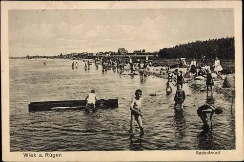 Ak Wiek auf Rügen, Badestrand, Strandleben