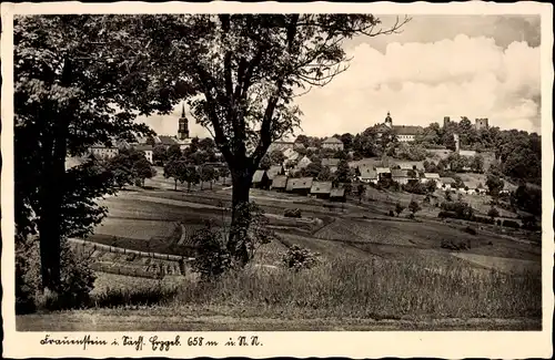 Ak Frauenstein im Erzgebirge, Blick auf Ortschaft und Umgebung