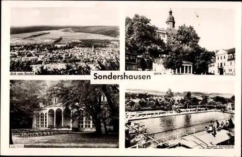 Ak Sondershausen im Kyffhäuserkreis Thüringen, Bergbad Sonnenblick, Schloss, Loh Halle