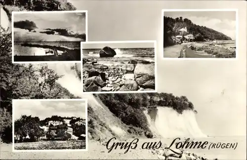 Ak Lohme auf Rügen, Strand, Ortsansicht