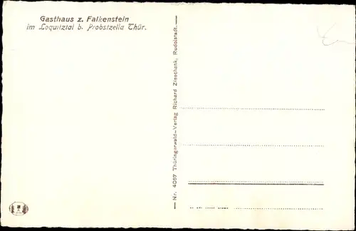 Ak Falkenstein Ludwigsstadt in Oberfranken, Gasthaus zum Falkenstein, Loquitztal, Blick auf den Ort