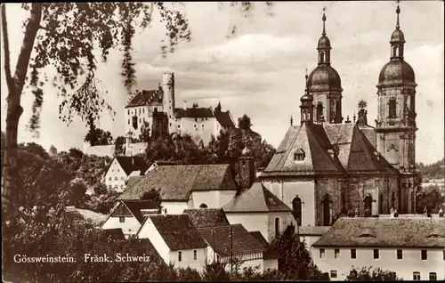 Ak Gößweinstein in Oberfranken, Ortsansicht, Kirche