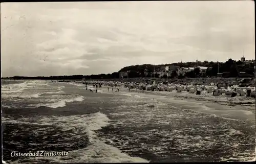 Ak Ostseebad Zinnowitz auf Usedom, Strand