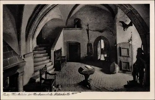 Ak Kriebstein in Sachsen, Burg Kriebstein, Ritterhalle