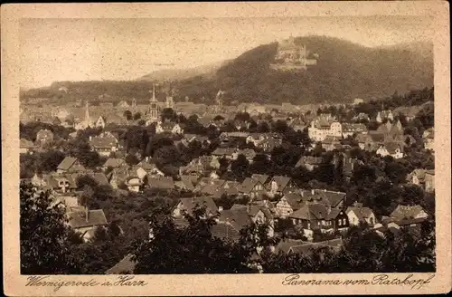 Ak Wernigerode am Harz, Gesamtansicht vom Ratskopf